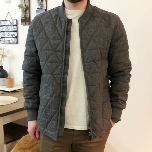 H&M Other - H&M Gray Quilted Bomber Jacket
